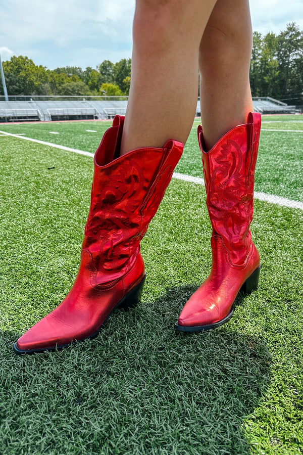 Red Hot Chili Pepper Metallic Boots