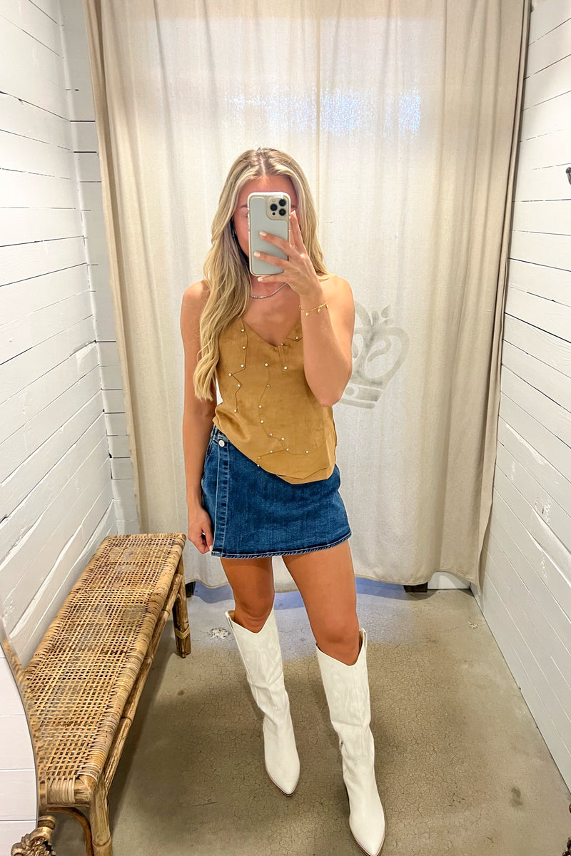 Denim Snap On Skort