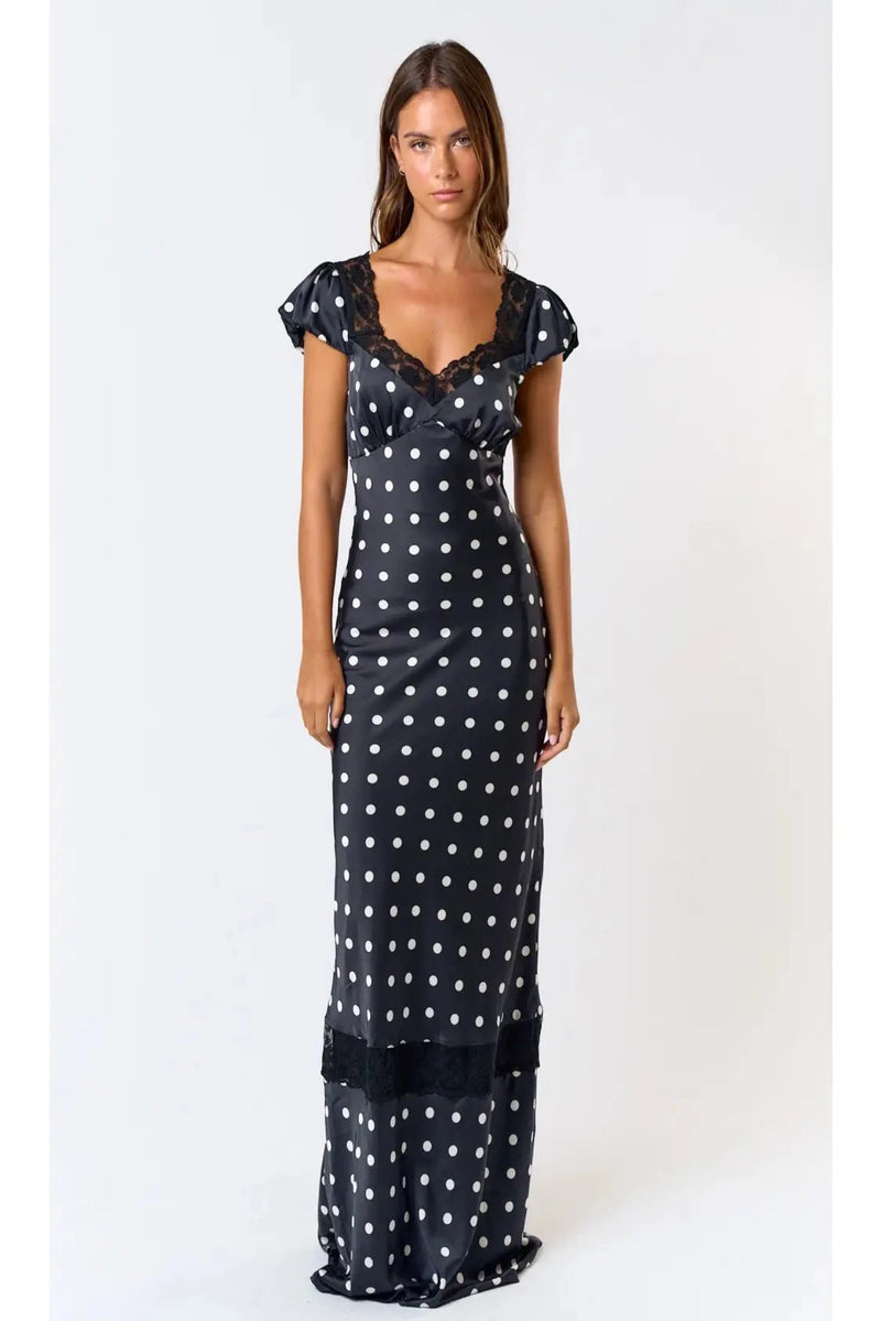 Polka Dot Satin Dress