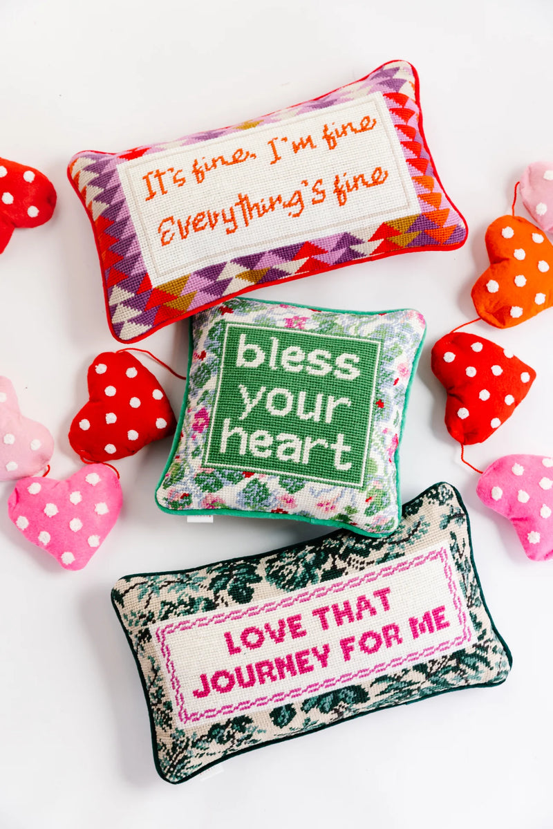 Bless Your Heart NeedlePoint Pillow