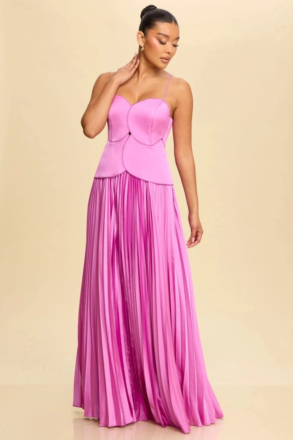 chinese dress ladies Corset Pleated Maxi – Dixie Duds and Decor