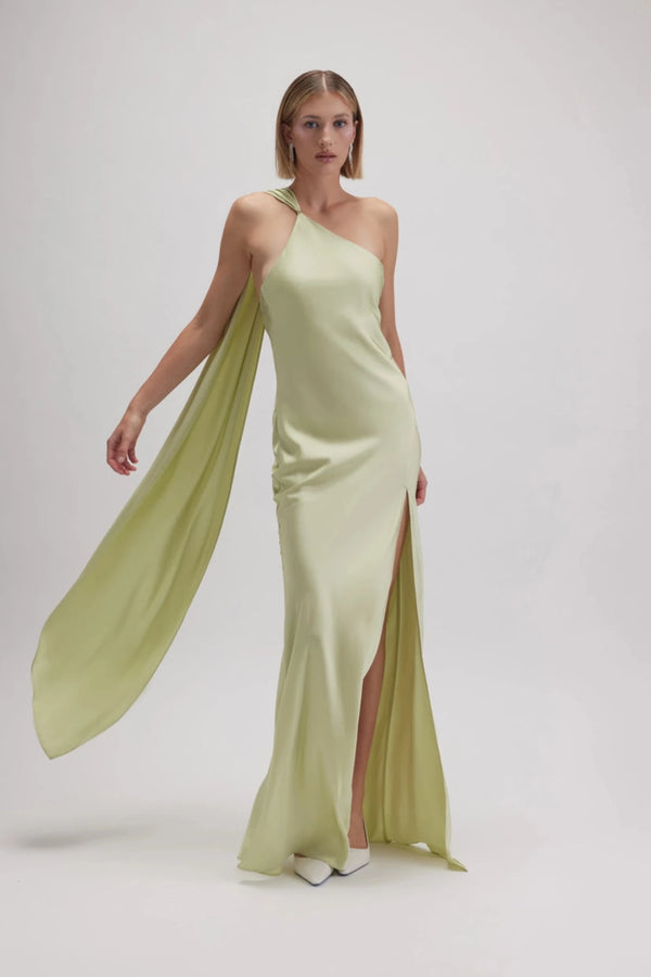 Sage Silk Dress