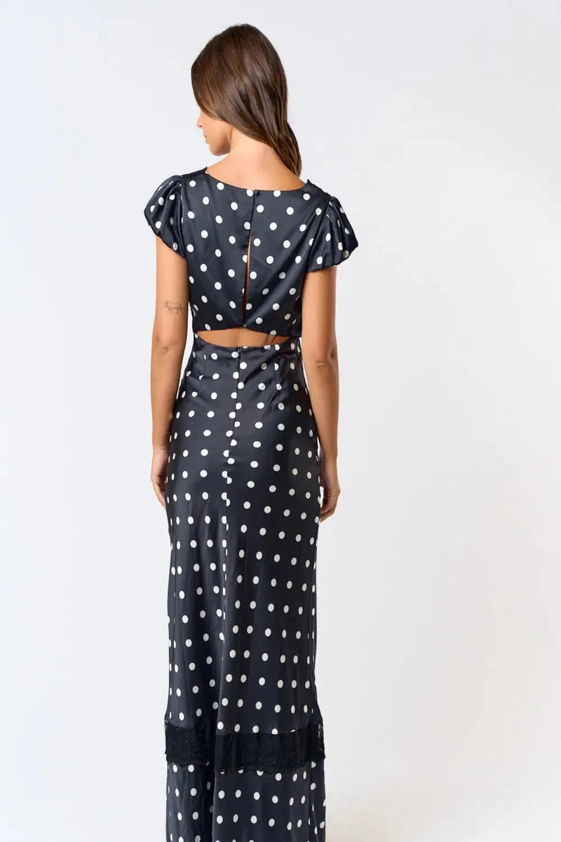 Polka Dot Satin Dress