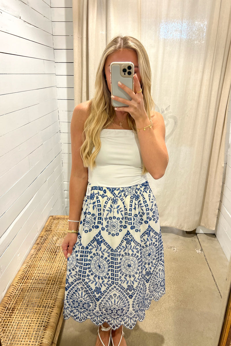 Hollow Embroidered Skirt