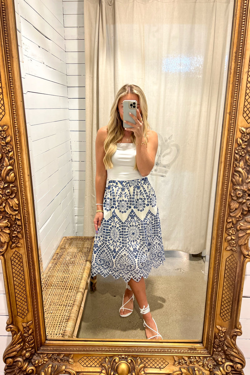 Hollow Embroidered Skirt