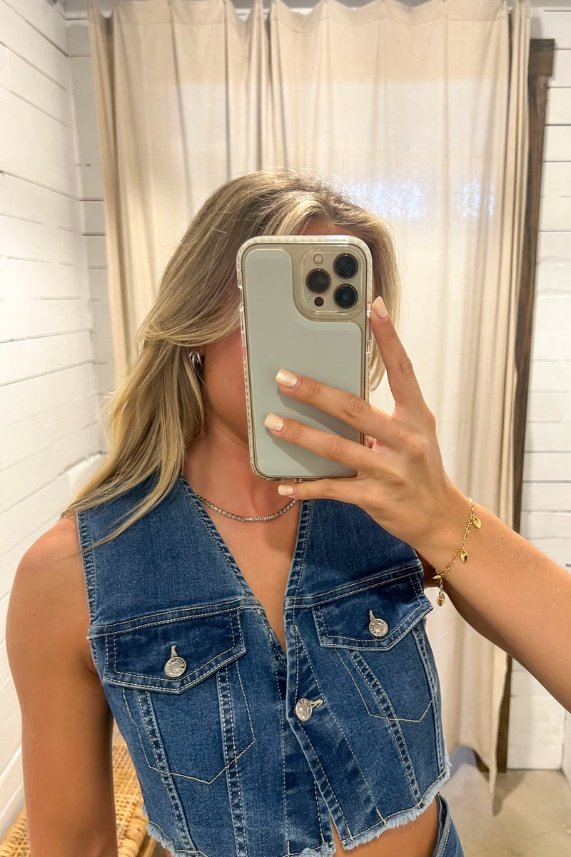 Denim Vest Crop Top