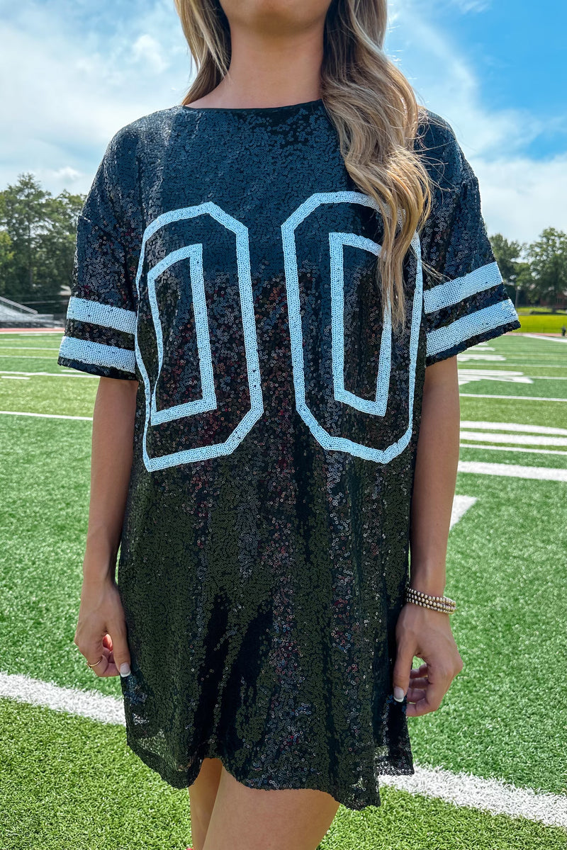 Double O Sequin Jersey Dress