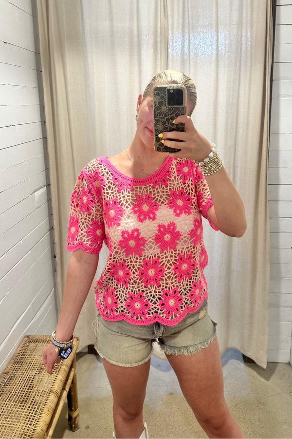 Flower Knit Top