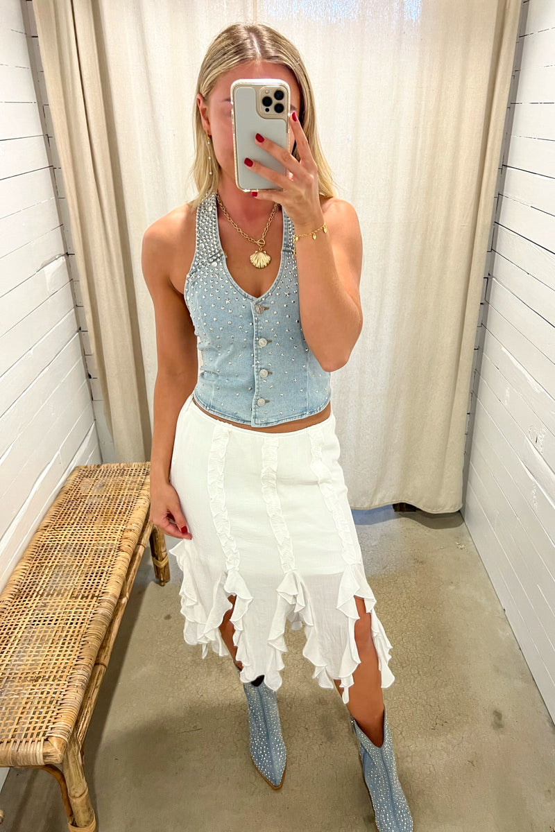 Dutton Studded Halter Vest Top