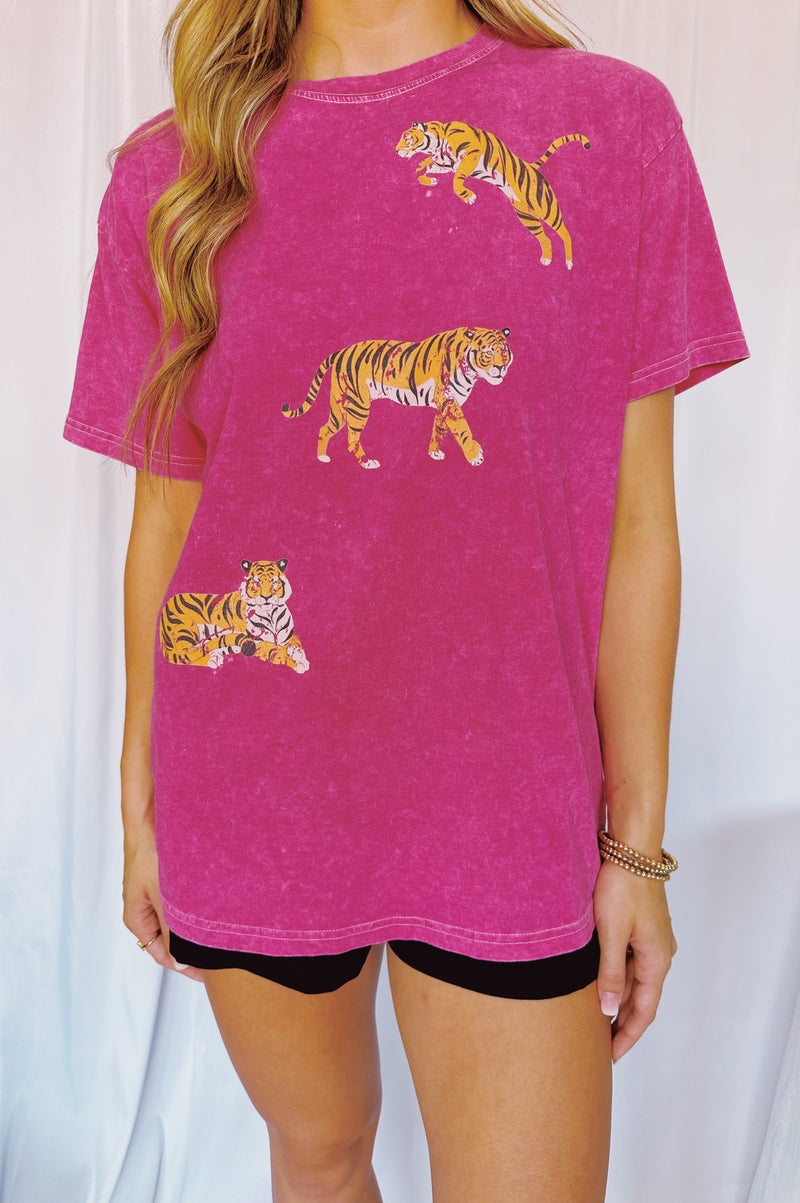 Hot Pink Double Tiger Tee