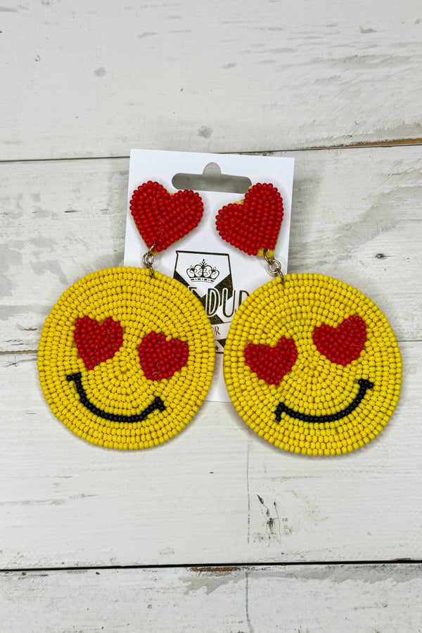 Love Emoji Bead Earrings