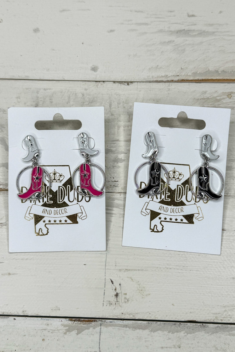 Line Dancing Boot Earrings