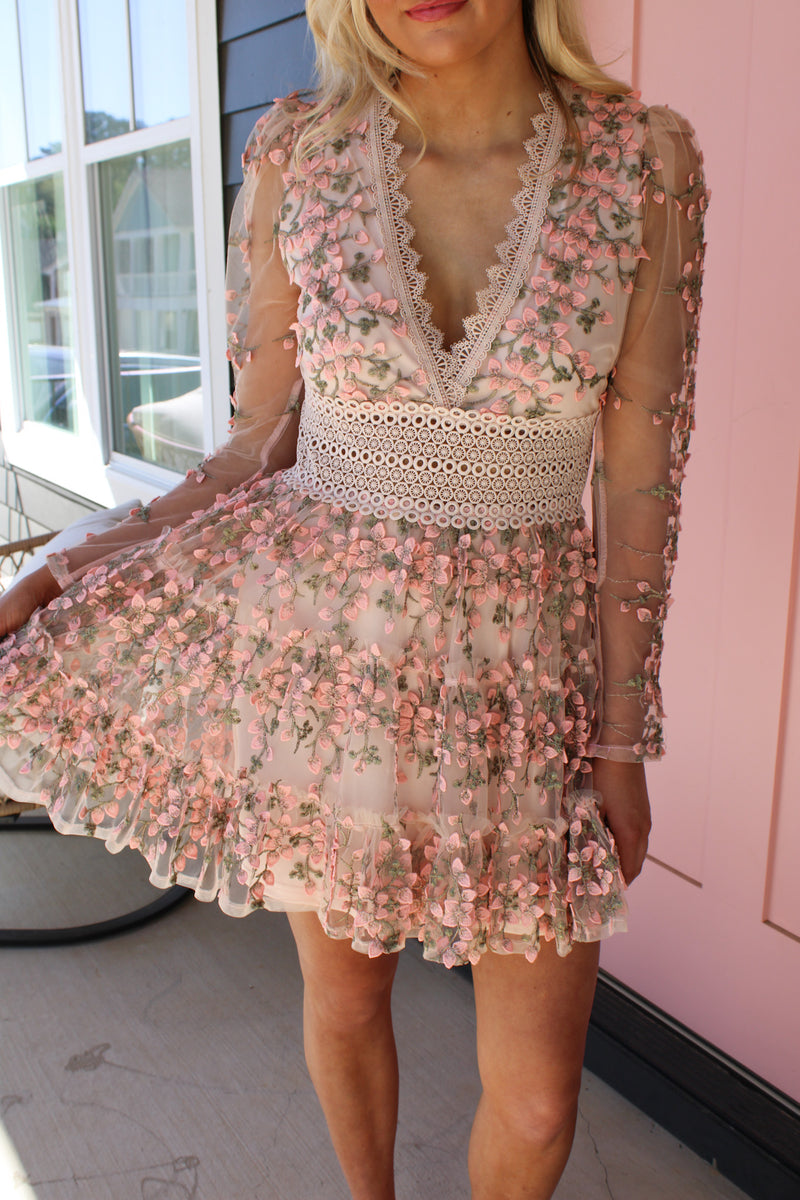 Dinner in Paris Floral Dress