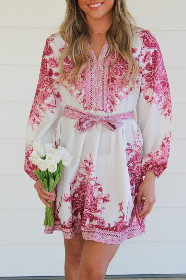 Paisley Long Sleeve Dress