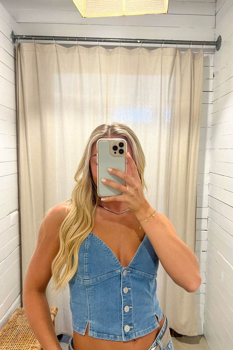 Denim Corset Top