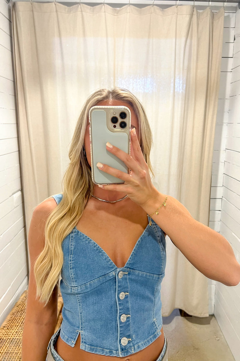 Denim Corset Top