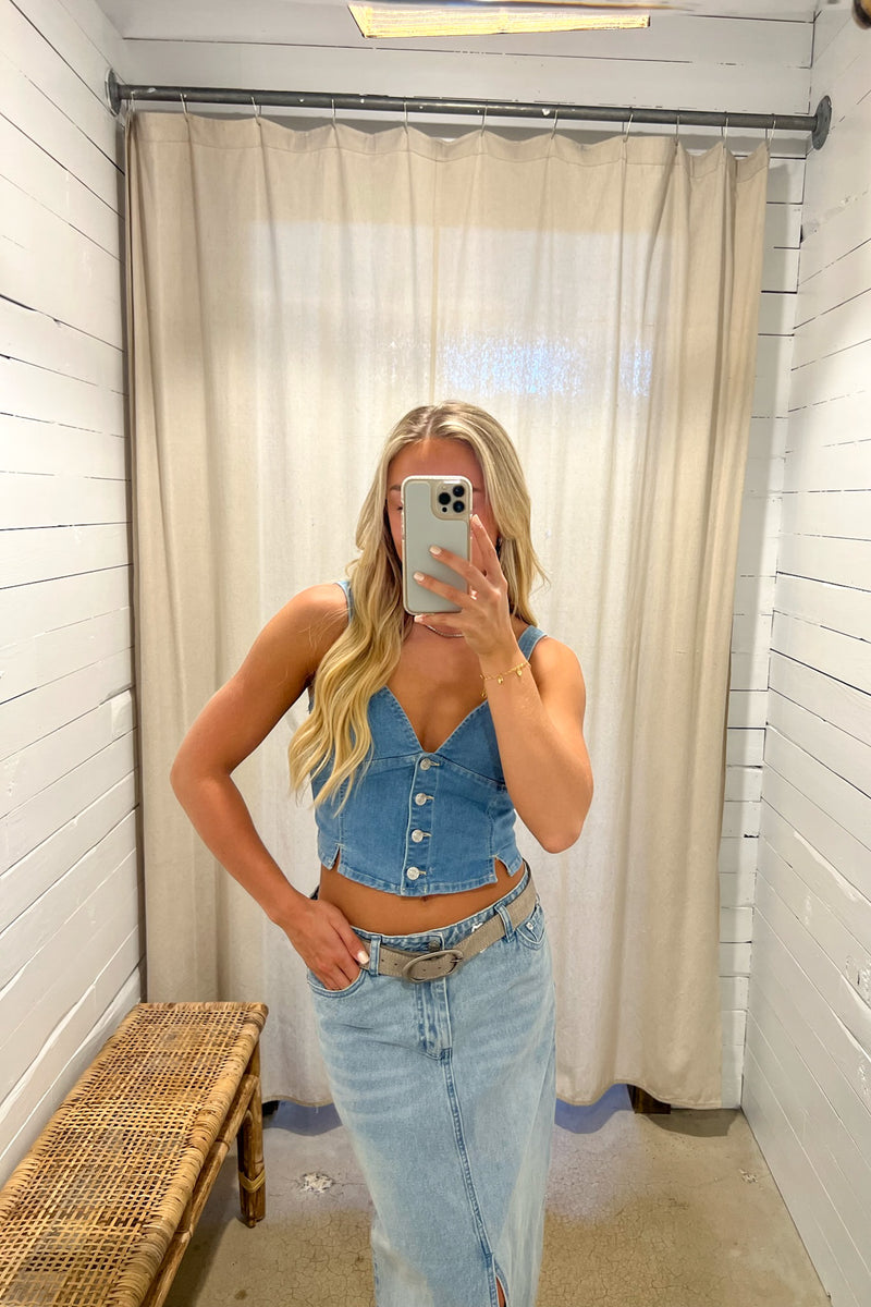 Denim Corset Top