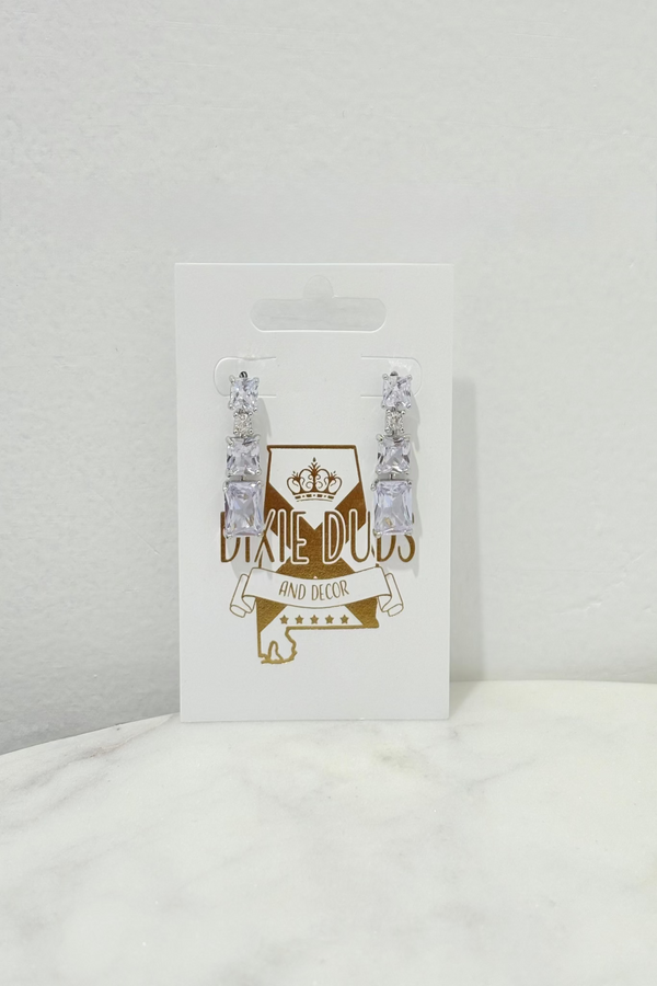 Tiered Crystal Stud Dangles