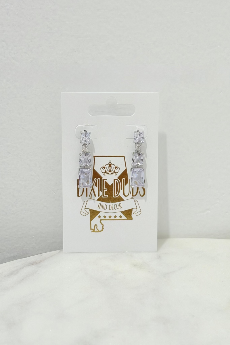 Tiered Crystal Stud Dangles