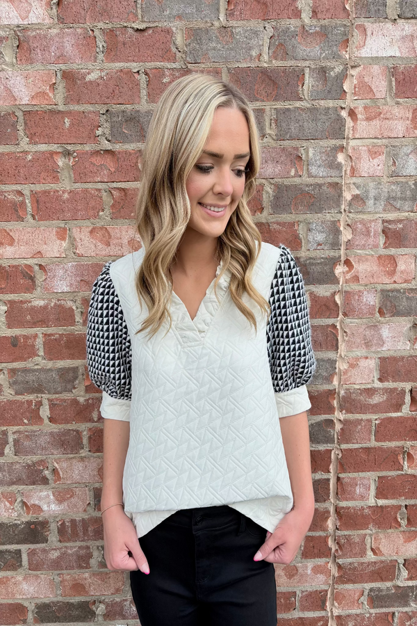 Peek The Plaid Top