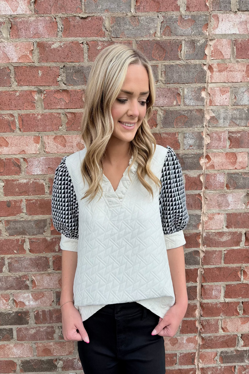 Peek The Plaid Top