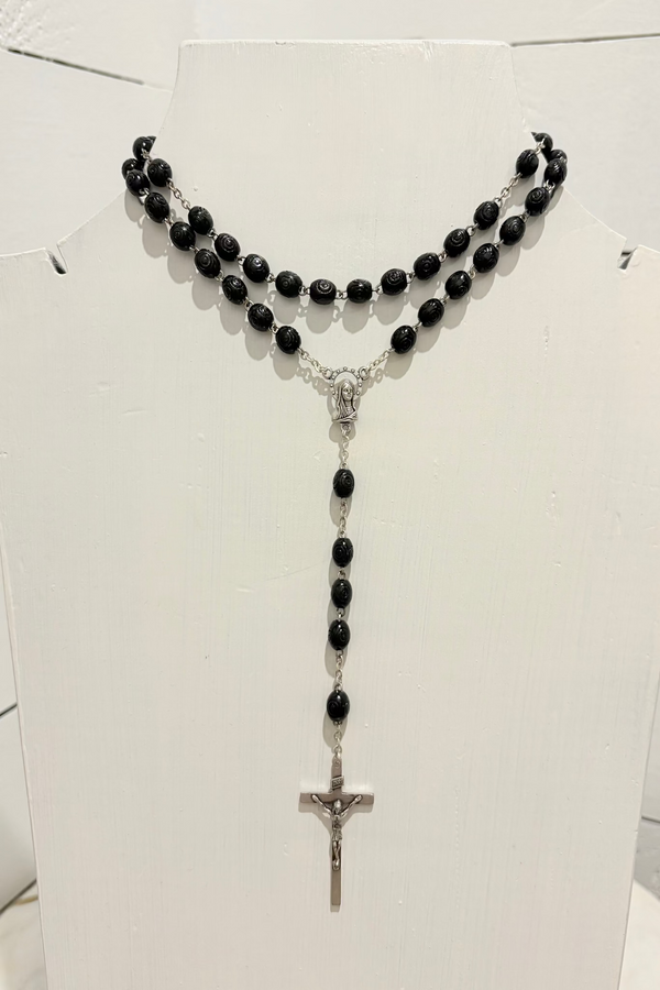 Black Beads w/ Jesus on Cross- Rosary