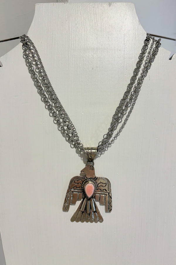 Aztec Bird W/ Conch Shell Necklace