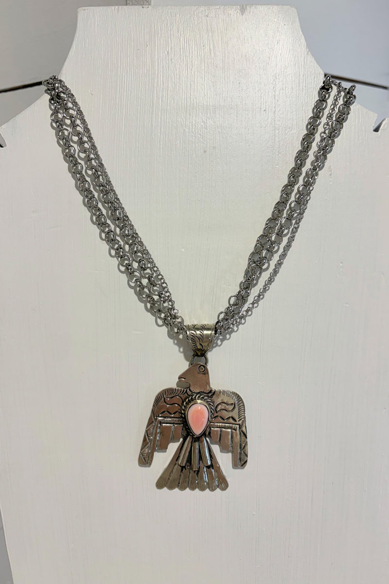 Aztec Bird W/ Conch Shell Necklace