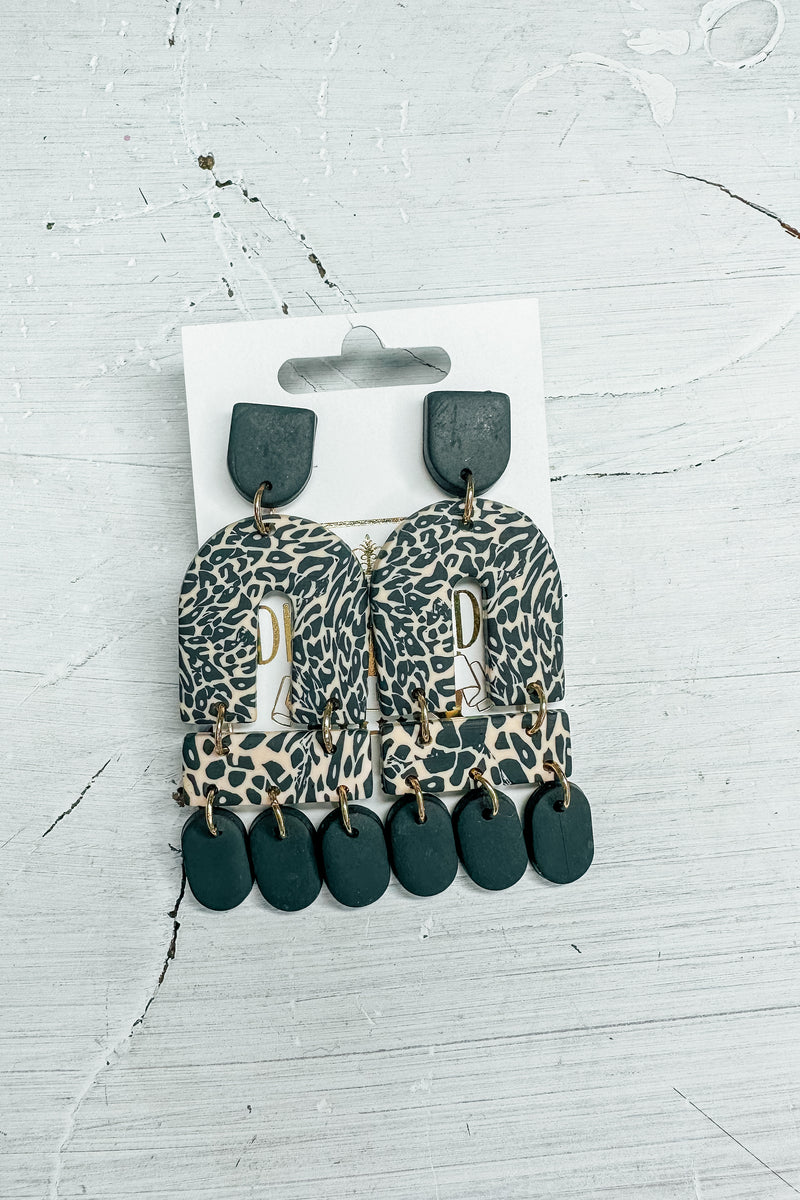 Leopard Polymer Clay Earrings
