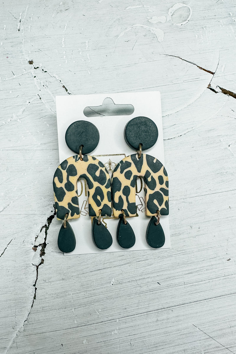Leopard Polymer Clay Earrings