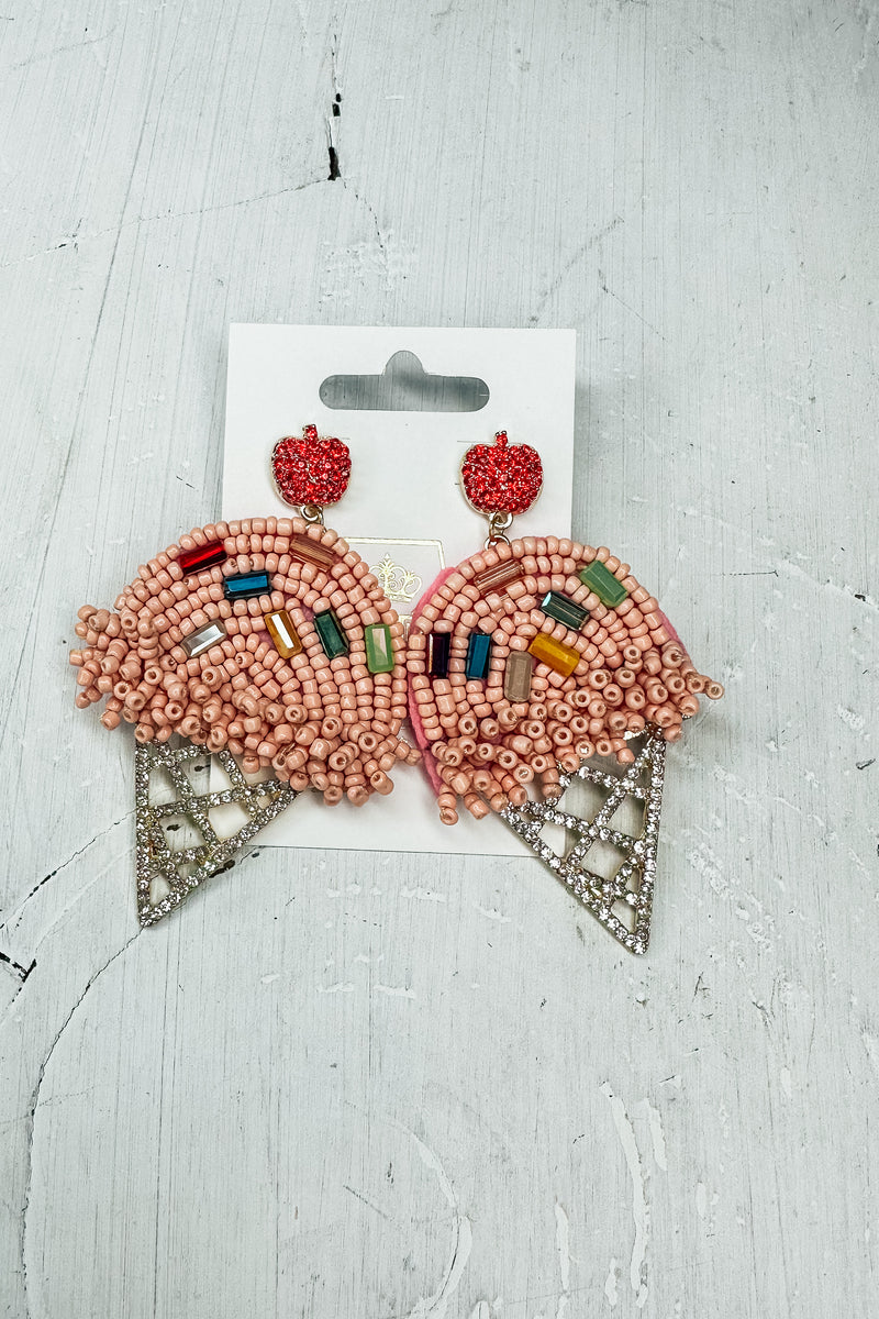Beaded Ice Cream Cone Earrings