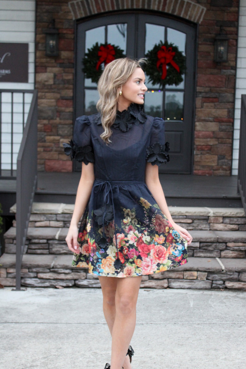 3D Floral Black Dress Dixie Duds and Decor 3D Floral Black Dress Dixie Duds and Decor