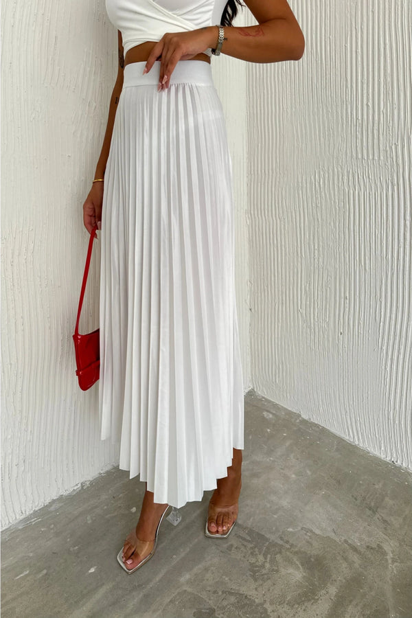 Classic Pleated Maxi Skirt