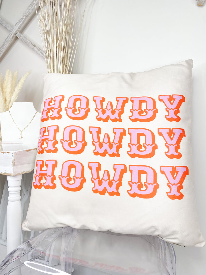 Howdy Pillow 26x26