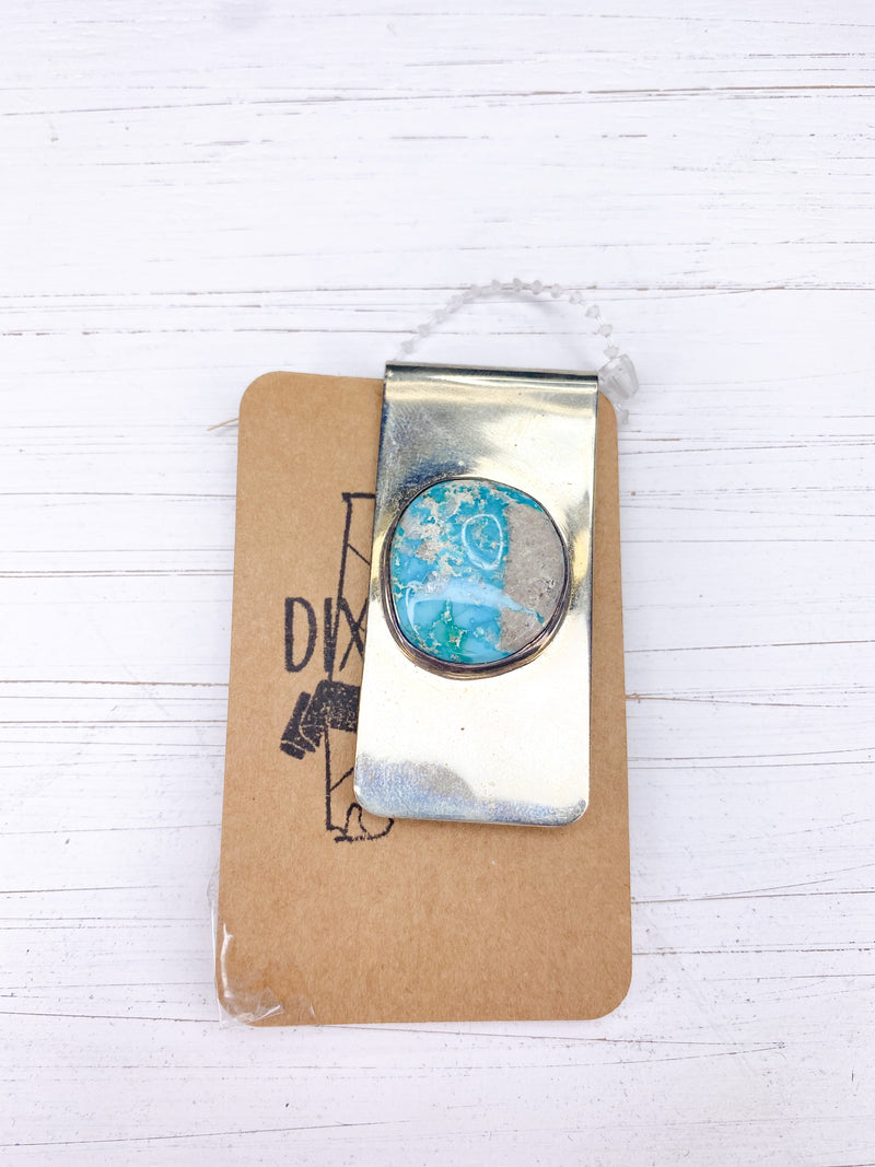 Money Clip w/Turquoise & Brown Stone