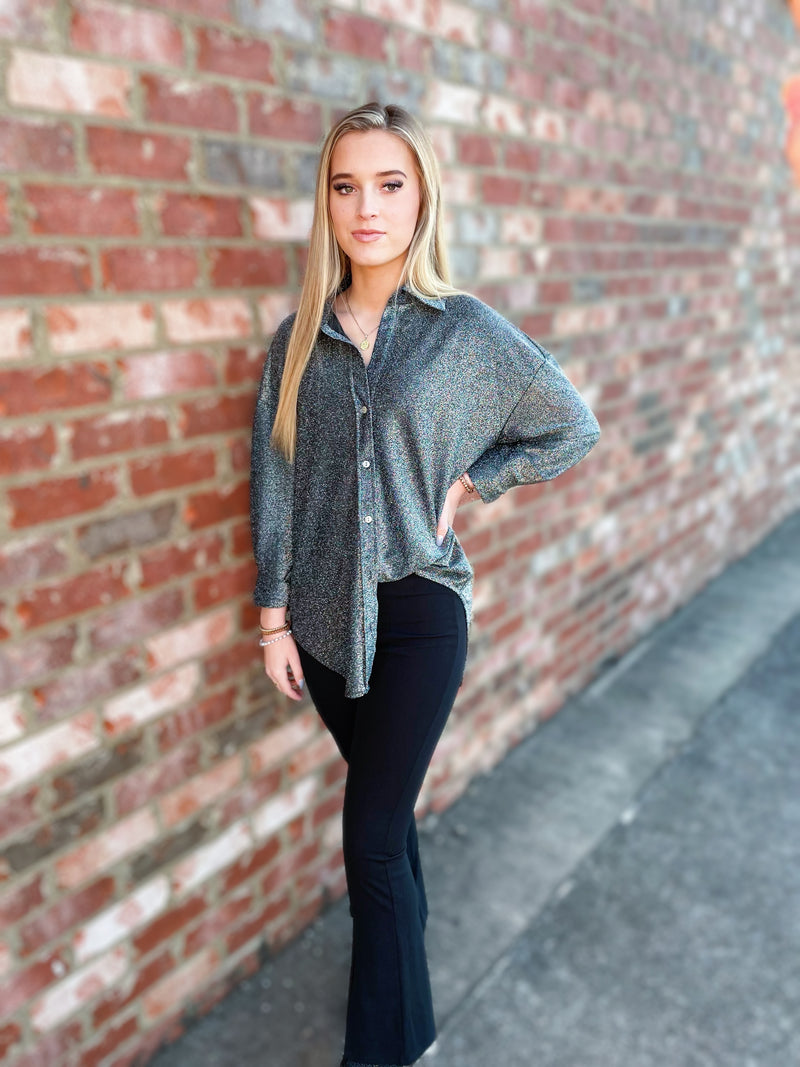 Haley High Low Button Down Top